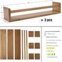 AZSKY Light Walnut Floating Shelves - Baby Nursery Decor Wall Book Shelves for Kids Room & Bathroom Decor - Set of 3, 24 Inch