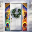 2 x Wise Man Christmas Door Banner 11.8x70.9 Inches Nativity Magi Porch Sign Vertical Hanging Religious Holiday Decoration Outdoor Front Door Entryway Christian Xmas Wall Dcor