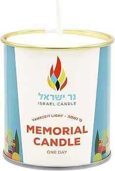 The Dreidel Company Tin Memorial Candle Yahrzeit Candle, 2 Pcs