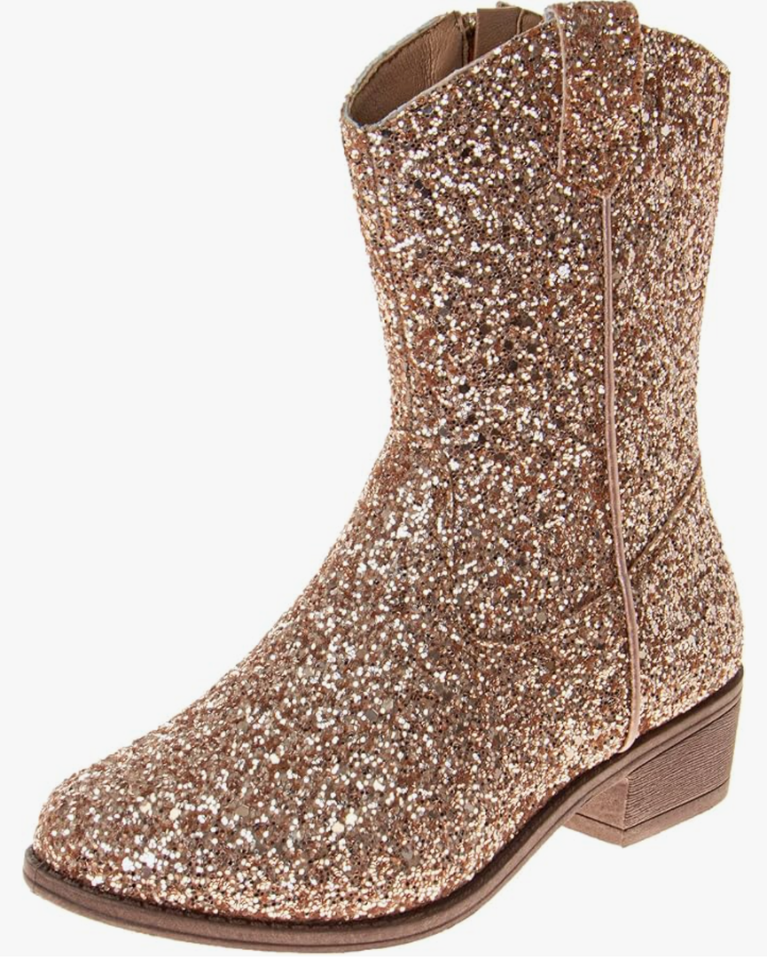 Josmo Glitter Girls Cowgirl Boots Mid Calf Boots Girl Cowboy Boots Size Little Kids/Big Kids 4