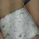 White Artificial Flower Wall Backdrop Panels 5ftx3.74ft White Fake Rose Wedding Backdrop 3D Floral Wall for Party Baby Shower Bridal Wedding Background Decor