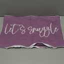 Sunkifover Let's Snuggle Decorative Lumbar Pillow Cover - 14x24 Inch Purple and White Cotton Embroidery Throw Pillowcase for Bed, Bedroom, Living Room, Home Decor