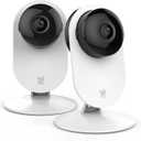 YI Pro 2K Home Security Camera, 2.4Ghz Wired Indoor Camera with Person, Vehicle, Animal Smart Detection, Phone App, Compatible with Alexa and Google Assistant 2Packs