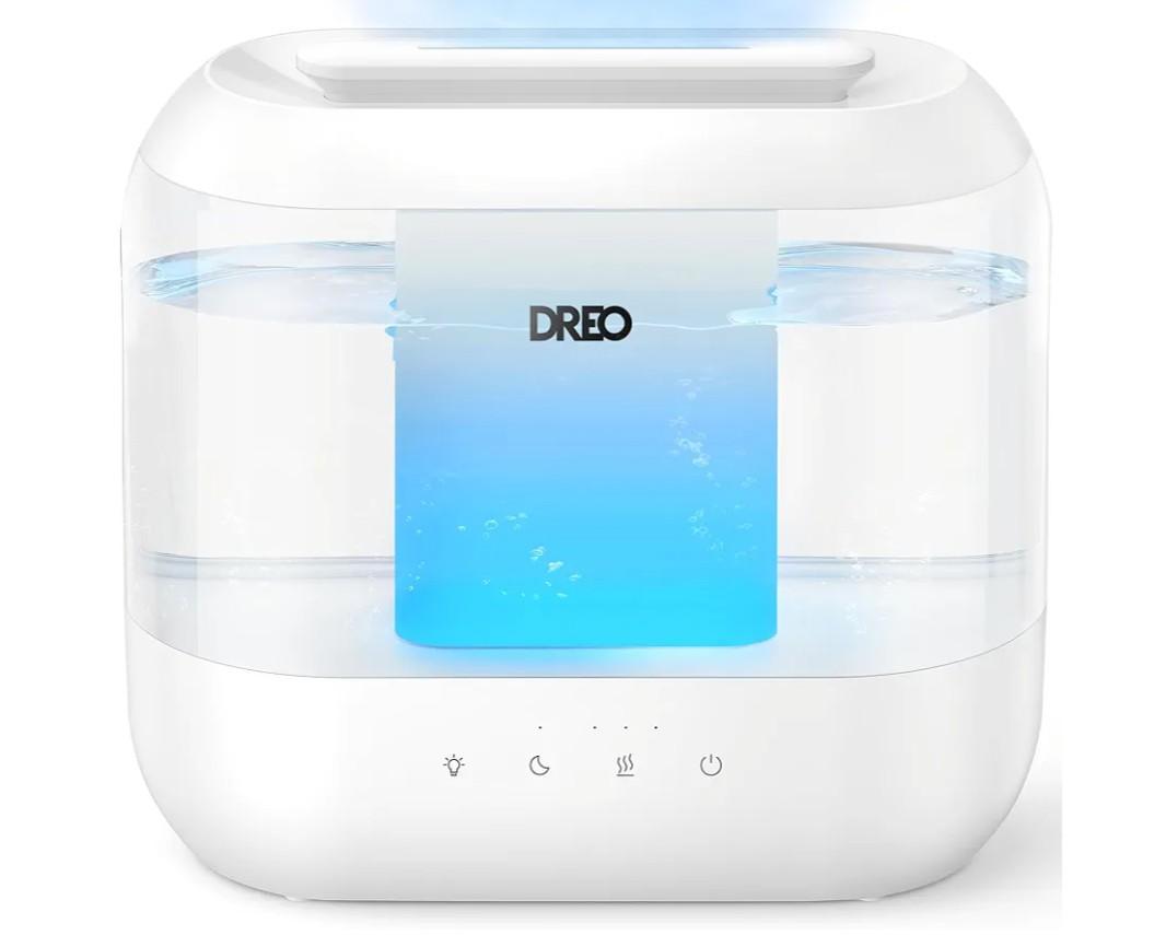 Dreo Humidifiers for Bedroom, 4L Top Fill for Large Room, 36H Runtime, 28 dB Quiet Supersized Cool Mist Air Humidifier for Baby Nursery, Plants, Indoor, Night Light, Easy to Clean & Fill, White