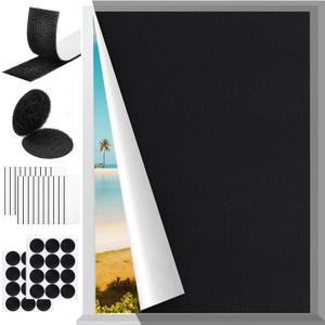Portable Blackout Curtains for Bedroom Window (Upgraded 420D Fabric), Blackout Blinds Shades No Drill Travel Blackout Window for Nursery Room RV Car, 79 x 57 inch