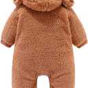 Gaorui Newborn Baby Jumpsuit Outfit Hoody Coat Winter Infant Rompers Toddler Clothing Bodysuit Cartoon (6M(3-6months), Monkey)