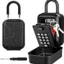 Portable Key Lock Box, Waterproof Sturdy Lock Box for Keys with Code, Hide a Key Outside, 12-Digit Combination Lockbox Resettable Code Key Safe for Home, Office, Apartment, Warehouse
