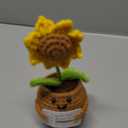 Gossby Handmade Positive Sunflower Doll Crochet Plant - Appreciation Thank You for Being an Important Part Gift for Coworker, Sister Friend, Teacher - Mothers Day, Christmas, Birthday Gift Women, Men