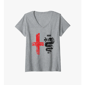 Alfisti Womens Alfa Car Drivers Stylish Grunge Logo V-Neck T-Shirt Size Large