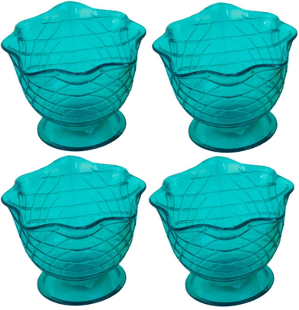 Set of 4 Ice Cream Dishes Waffle Cone Pattern in 4 Bright Summer Colors Ice Cream Social Ice Cream Party dishes Birthday Ice Cream plate (Abstract), Medium