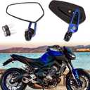 Blue Universal Motorcycle Mirrors Bar End Side Mirror Compatible with Honda Scooter Suzuki Yamaha Kawasaki Victory