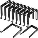 Amylove 8 Pcs Adjustable Cubicle Hanger Universal Partition Metal Cubicle Hooks Door Hanger, Adjusted to Fit Panels with 1 3/8 Inch to 3 1/2 Inch Thickness for Office Whiteboard (Black)