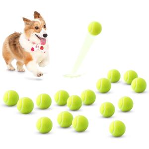 SOCO 16 Pack Small Tennis Balls for Pet Playing Fecth, 2 inch Dog Training Tennis Balls for Mini Size Dogs, Interactive Dog Playing Balls Fits All 2 inch Dog Ball Launchers (2.0'' - 16 Pack)