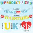 Tudomro 63 Pcs Volunteer Appreciation Party Decorations, Thank You Volunteers Banners Balloons Set, Happy National Volunteer Month Backdrop, Balloons Holiday Festival Celebrating Party Decor Supplies