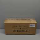 Suli Extra Large Kitchen Utensils Holder with 4 Compartments, Wooden Utensil Organizer for Kitchen Countertop, Farmhouse Kitchen Decor, Rustic Cooking Utensil - Black