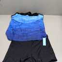 Yonique Tankini Swimsuits for Women with Shorts Athletic Two Piece Bathing Suits Racerback Tank Tops Swimwear, Size L, Blue