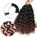 7 Packs GoGo Curl Crochet Hair 10 Inch Short Curly Crochet Hair for Women Beach Curl Water Wave Deep Twist Crochet Braids Synthetic Braiding Hair Extensions (10 Inch,T1B/4/30)