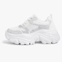 K KIP WOK Chunky Sneakers for Women Fashion Platform White Leather Casual Dad Shoes Comfortable Wedge Walking Sport Sneakers, Size 8
