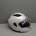 KYPARA Motorcycle Dual Visor Flip up Modular Full Face Helmet with DOT Certification of Impressionism ( White pearl ), M
