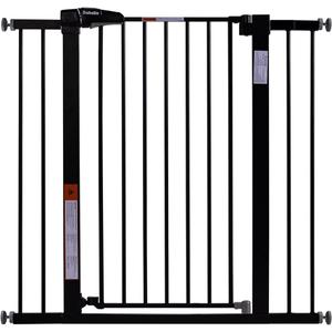 BABELIO 36" Tall Baby Gate, 26-40" Wide Auto Close Pet Gate, PressGuard C5 Pressure Mounted Metal Dog Gate, Easy-Install No Drilling, No Tools Needed, with Wall Protectors and Extension Kits, Black