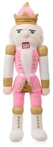 Soulchen 16 Inch Christmas Nutcracker Stuffed Toy Plush Nutcracker Doll Soldier Figure Xmas Stuffed Animals for Holiday Party Gifts Decor Table Centerpieces (King,Pink)