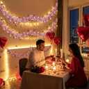 XmasExp 33ft Valentines Day Decorations Pink Valentines Day Garland with Light Shiny Heart Valentines Tree Decorations for Wedding Party,Mantle,Christmas Tree, Birthday (33ft-Light Pink)