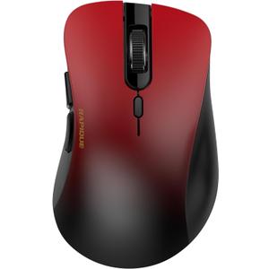 Bluetooth Wireless Mouse - Dual Bluetooth & 2.4 GHz USB Receiver, Comfortable Grip, Quiet Clicks, Low Power - Multi-Device Compatibility for Laptop, Computer, iPad, MacBook (Gradient Red)