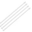 AIZESI Spring Tension Rods Adjustable Tension Curtain Rod Small Tension Rod No Drilling Expandable Spring Loaded Curtain Tension Rod（White,18" to 28"-4Pcs)