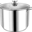 P&P CHEF 24 Quart Stock Pot with Lid, 24 Qt Large Stainless Steel Stockpot Good for Cooking Pasta Soup, Cookware for Induction Gas Electric Stoves, Visible Lid & Measuring Markings, Dishwasher Safe, Size: 24 Quarts