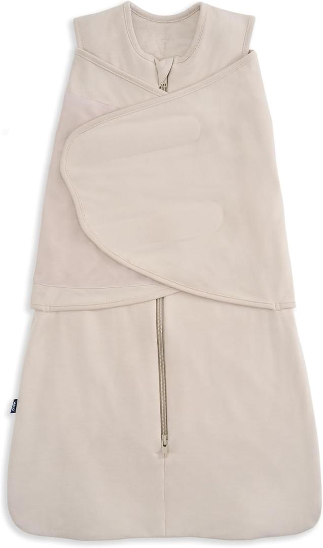 HALO SleepSack SuperSoft Swaddle, Cozy Bamboo Viscose, 3-Way Adjustable Swaddle, 2 Way Zipper, 2 TOG (Small (Pack of 1), Oat)