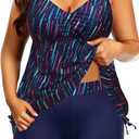 Talisea Plus Size Tankini Swimsuits for Women Two Piece Bathing Suits with Shorts Tummy Control Swimwear, 24W