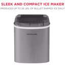 FRIGIDAIRE EFIC189-Silver Compact Ice Maker, 26 lb per Day, Silver