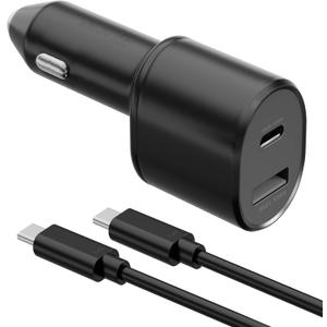 Samsung Super Fast Dual Car Charger (45W+15W) with Super Fast Charging Cable for Samsung Galaxy S25 S24 S22 S21 S20 Ultra Plus Note 10+,Pixel,Note 20,PPS Car Charger