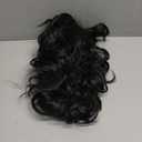 Generic Women's Black Long Curly Wig, Adjustable Medium Length Black Wavy Hair Wig for Daily Use, Safe High Temperature Synthetic Hair