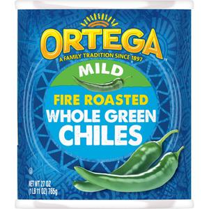 Ortega Peppers, Whole Green Chiles, Mild, 27 Ounce (Pack of 12) Ortega Peppers, Whole Green Chiles, Mild, 27 Ounce (Pack of 12)