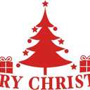 Family Merry Christmas Loving Quote Wall Decal Decoration Christmas Tree Silhouette Christmas Gifts Presents Holiday Gift Lasts Years and Easily Removable - Size: 20 in(W) x 14 in(H)