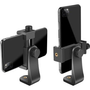SharingMoment Premium Smartphone Holder/Vertical and Horizontal Tripod Mount Adapter Rotatable Bracket with 1/4 inch Screw/Adjustable Clip for iPhone, Android Cell Phone, Selfie Stick, Camera Stand