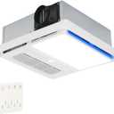 Orsong Bathroom Exhaust Fan with Heater and Light 1800W, 160 CFM, 1.0 Sone Quiet Operation, Bathroom Vent with Heater Quickly Reaches A Comfortable Temperature in Just 1 Minute