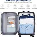 Softside Expandable Carry On Luggage, 20in Carry on Suitcase with Wheels | 22x14x9 Airline Approved Luggage with TSA Lock/Front-Access 15.6in Device Compartment/4 Packing Bags For Travel Business Trip