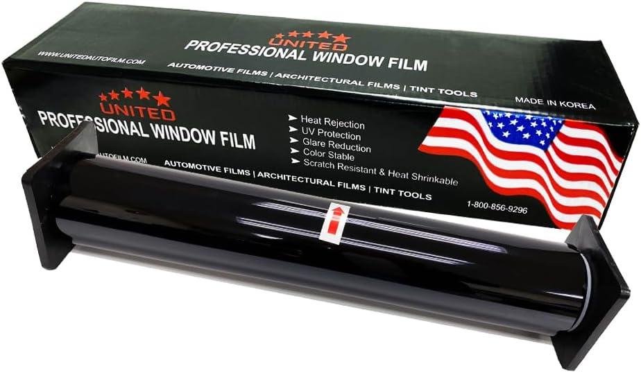 United Window Tint 24"In 100'Ft Nano Carbon 2Ply Charcoal 20% VLT - Clear Polyester Privacy Window Tint for Car, Home, Blocks UV/IR Rays, Reduce Heat & Glare- Adhesive Film - Lifetime Color Stability
