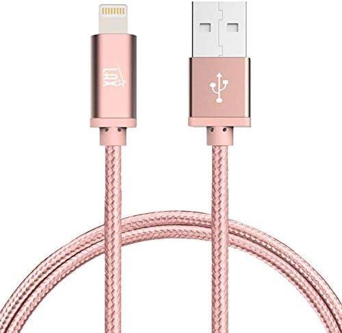 LAX iPhone Charger Lightning Cable - MFi Certified Durable Braided Apple Lightning USB Cord for iPhone 11/11 Pro Max/XS Max/X/iPad, iPod & More (Rose Gold)