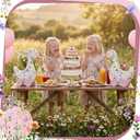 Yousoontic 2 Pcs Silly Goose Baby Shower Table Centerpieces Spring Decor Wooden Silly Goose Birthday Decorations with Floral Prints for 1st Birthday Party, Baby Shower Photo Prop 9" x 9.8"