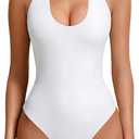 Avidlove Women's Sexy Halter Bodysuit Going Out Backless Tank Top Sleeveless Thong Body Suits Summer Outfits, Large