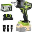 Impact Wrench 1/2 inch for DeWalt 20v Battery, Impact Wrench 750Ft-lbs(1000N.m) High Torque Brushless Electric Impact Gun, Power Impact Driver with 3-Mode Speed, LED Work Light(no battery)-Green
