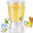 Tioncy 1 Pcs Acrylic Beverage Dispenser with Spigot 2.7 Gallon/ 10 l Clear Drink Water Dispenser Countertop with Detachable Base Iced Juice Container Unbreakable for Wedding Party