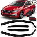 in Channel Rain Guards Fits for Honda Civic 2016-2021 Sedan 4-Door, Durable Window Visors Wind Deflector Vent Shade Shields, 2017 2018 2019 2020 2021-4PCS