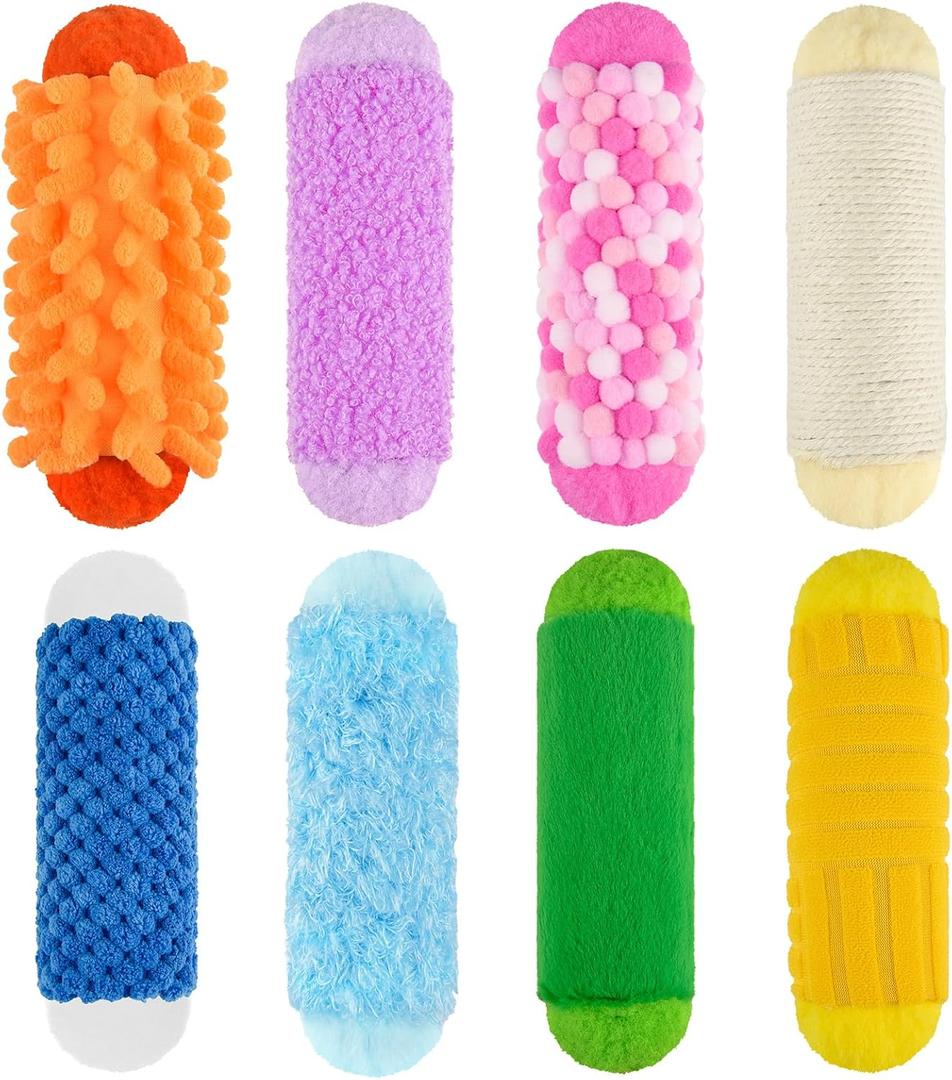 8 PCS Sensory Toys Assorted Textured Exercise Sensory Bar Toys for Kids Baby Classroom Preschoolers Kindergarten Autism Educational