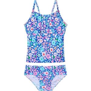 Girls Tankini Swimsuit UPF50+ Ruffle 2 Piece Bathing Suit Full Coverage Kids Swimwear, 2-3T