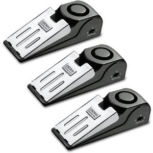 EMDMAK Door Stop Alarm with 120DB Siren Door Stop for Home & Travel (Black) (Pack of 3)