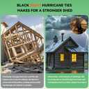 Black Right Hurricane Brackets,Hurricane Ties for Rafters,Hurricane Clips,Hurricane Straps for Shed,Seismic/Truss Brackets,Hurricane Straps for Building,Rafter Hangers(Right 25 pcs)